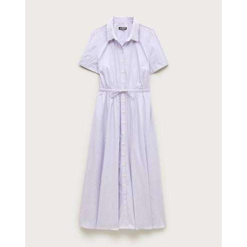 J.Crew Cerise shirt-dress in striped cotton poplin Lavender Blush Size 4 NWT